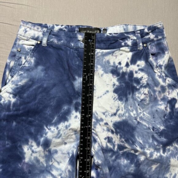 Wildfang Pants Womens Medium Blue White Tie-Dye The Essential Work Pant WP5300 - Picture 12 of 15